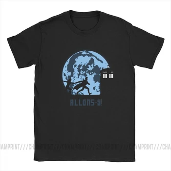 Medicul Care T-Shirt Allons-y Mediciial Xiii-DW T-Shirt pentru Bărbați Mâneci Scurte Amuzante Teuri O Gatului din Bumbac Topuri Negru T Shirt
